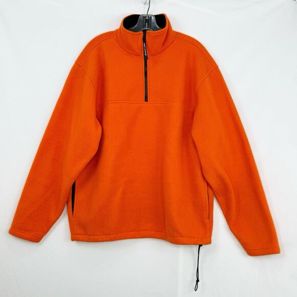 Old Navy Vintage Y2K Fleece Quarter Zip Orange Unisex Size L - Picture 1 of 16